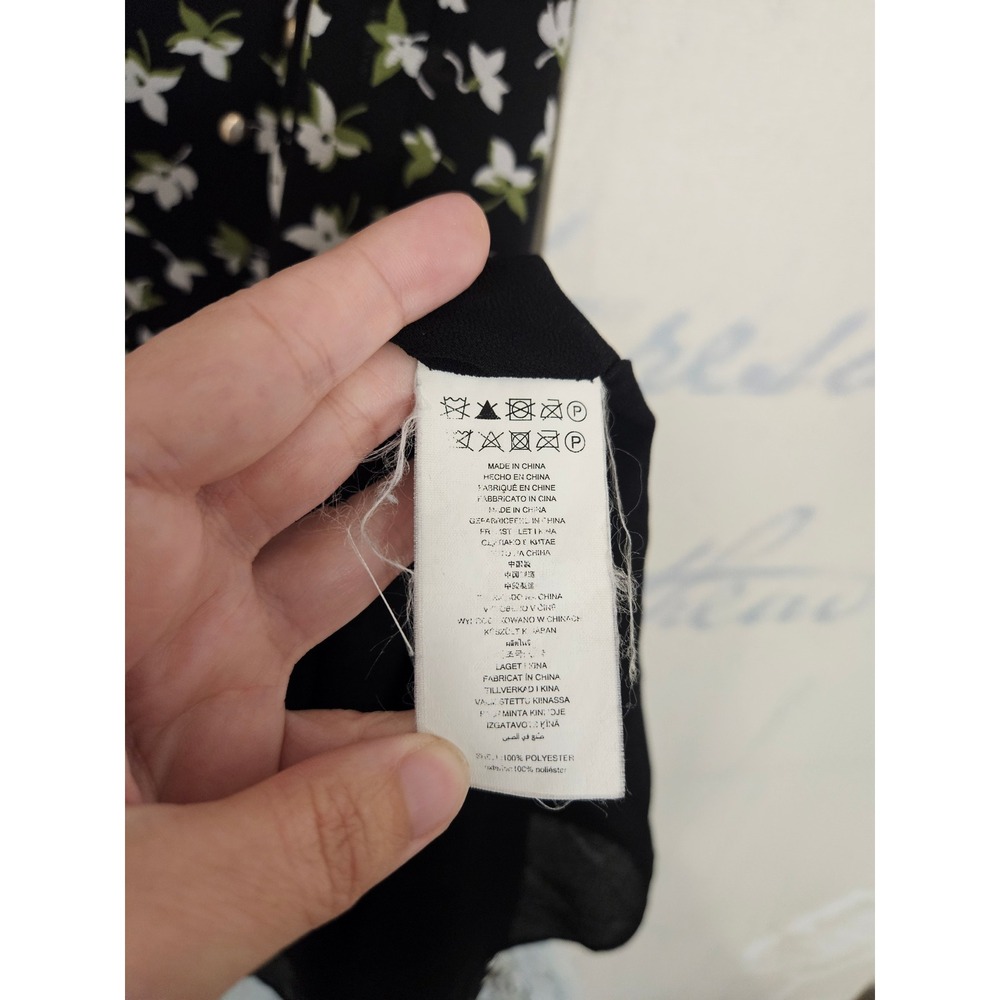 MICHAEL Michael Kors Dress Medium Black Ditsy Floral Studded Empire Mini Boho - Picture 4 of 8